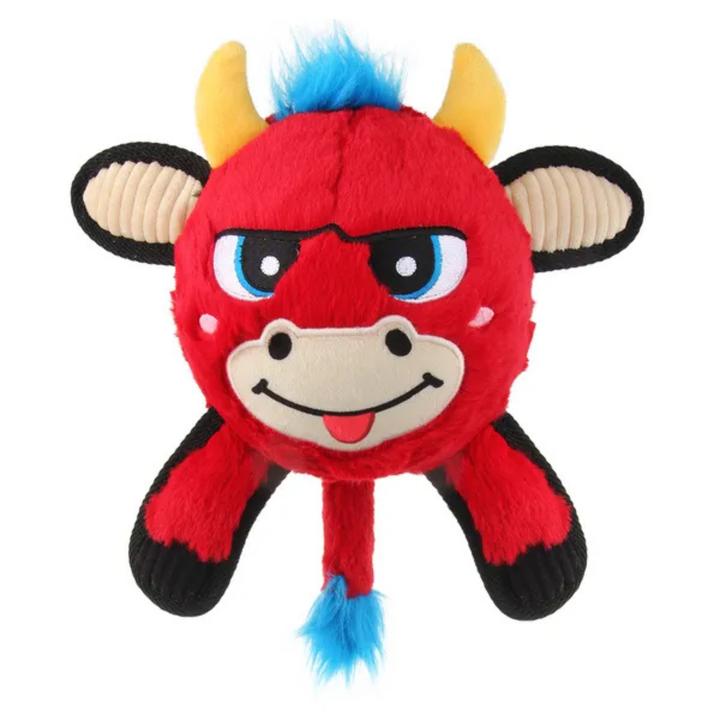 GiGwi Plush Jumball Bull Toy for Dogs (Red) - Rufftail