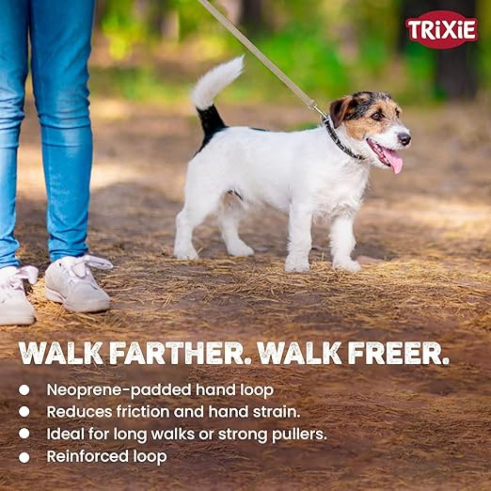 Trixie Premium Extra Long Dog Leash - Black M-L