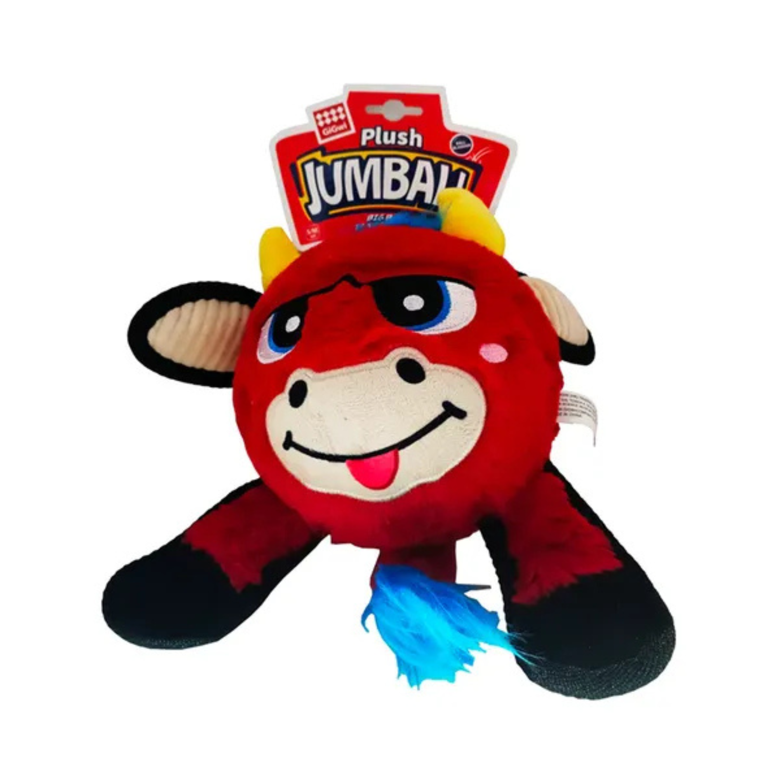 GiGwi Plush Jumball Bull Toy for Dogs (Red) product image 3 - Rufftail Pune
