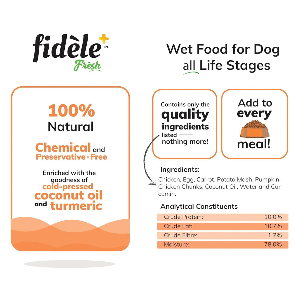 Fidele+ Fresh Chicken & Egg With Vegetables For Mini Breed (12x70g)