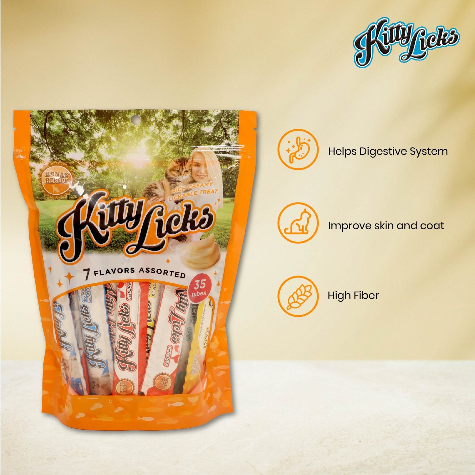 Kitty Licks 7-in-1 Assorted Flavours Cat Treats- 35 pcs product image 2 - Rufftail Pune