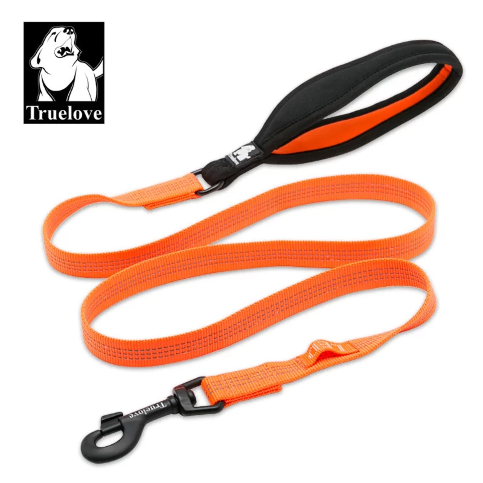 Truelove Nylon Dog Leash: Durable, Reflective & Comfortable- Orange - Rufftail Pune