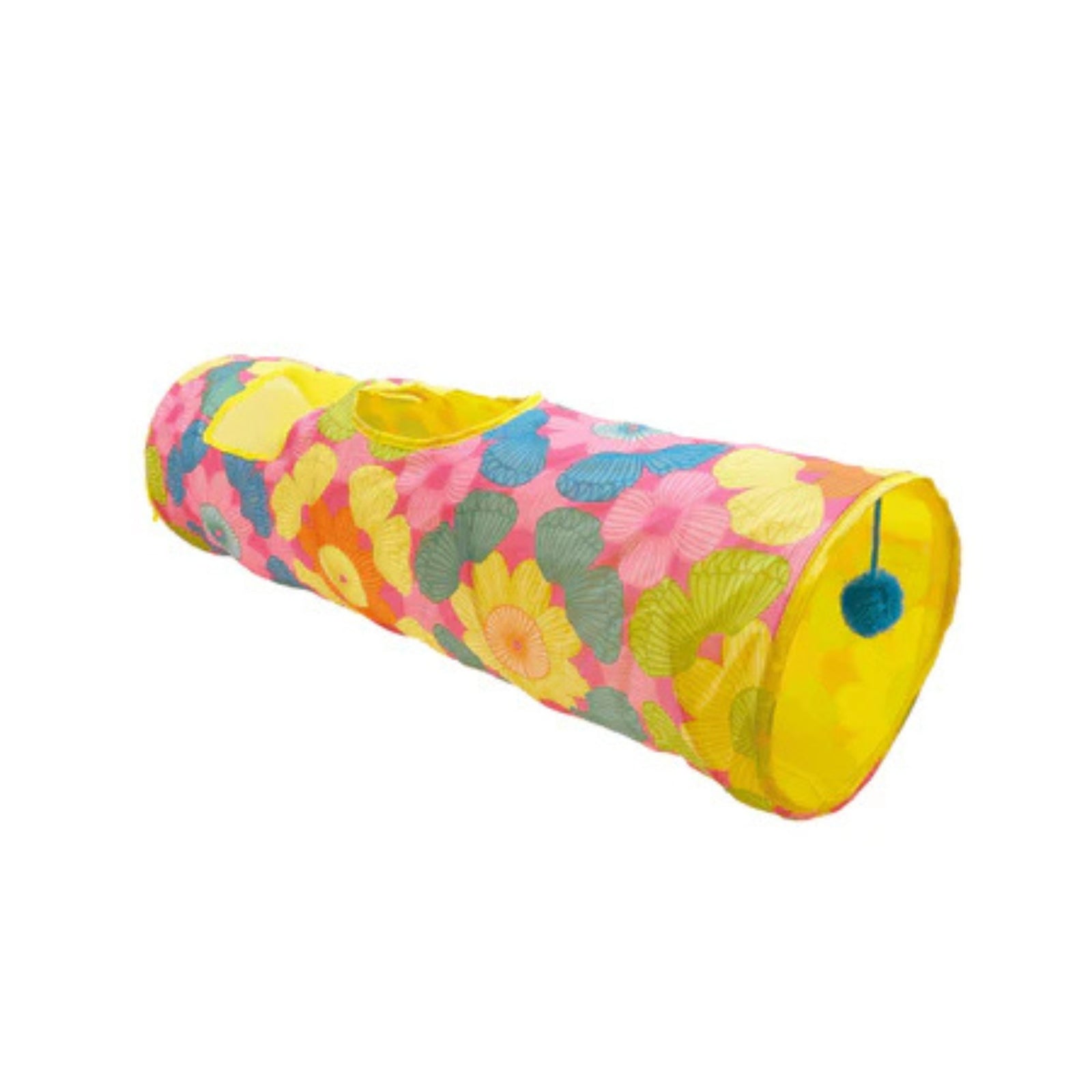 Barkbutler x FOFOS Floral Pop-up Cat Tunnel - Interactive Cat Toy - Rufftail