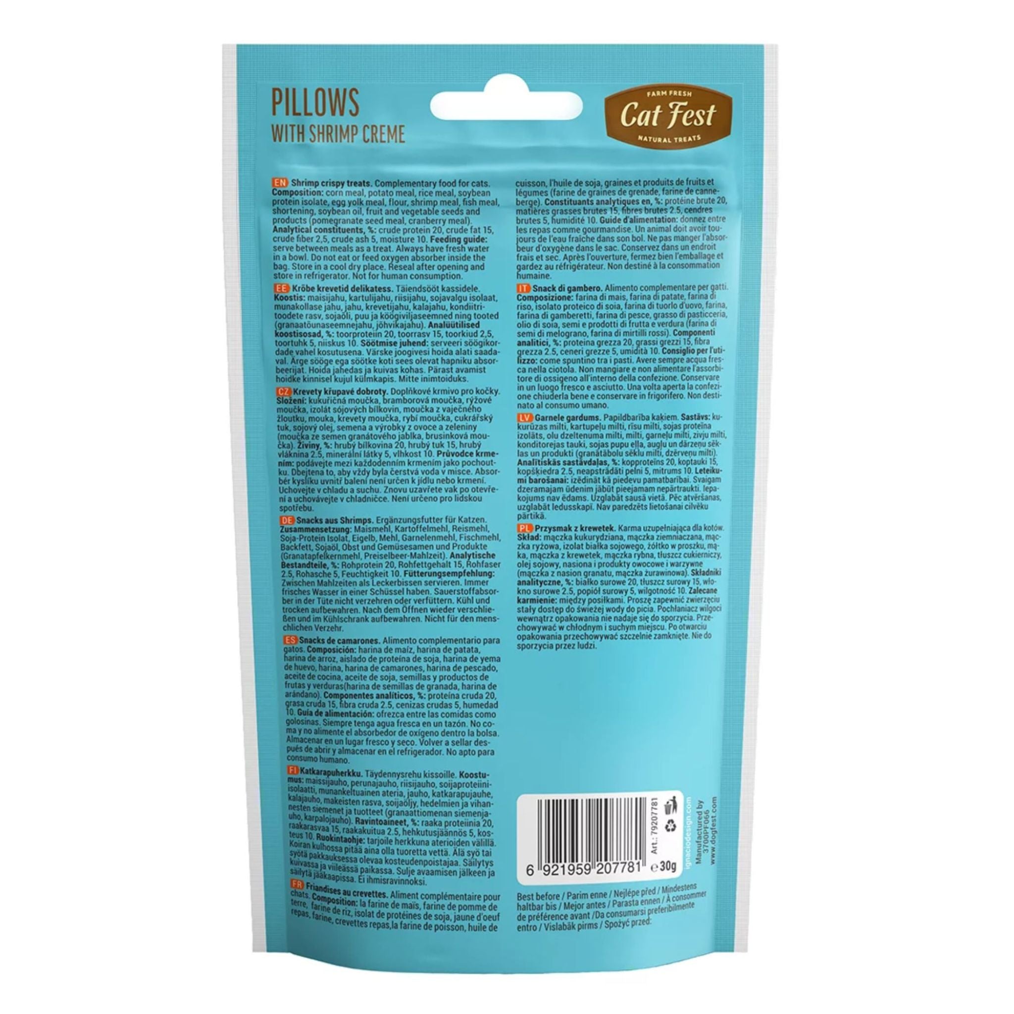 Catfest Pillows with Shrimp Cream - Healthy Cat Treats for All Breeds - Rufftail