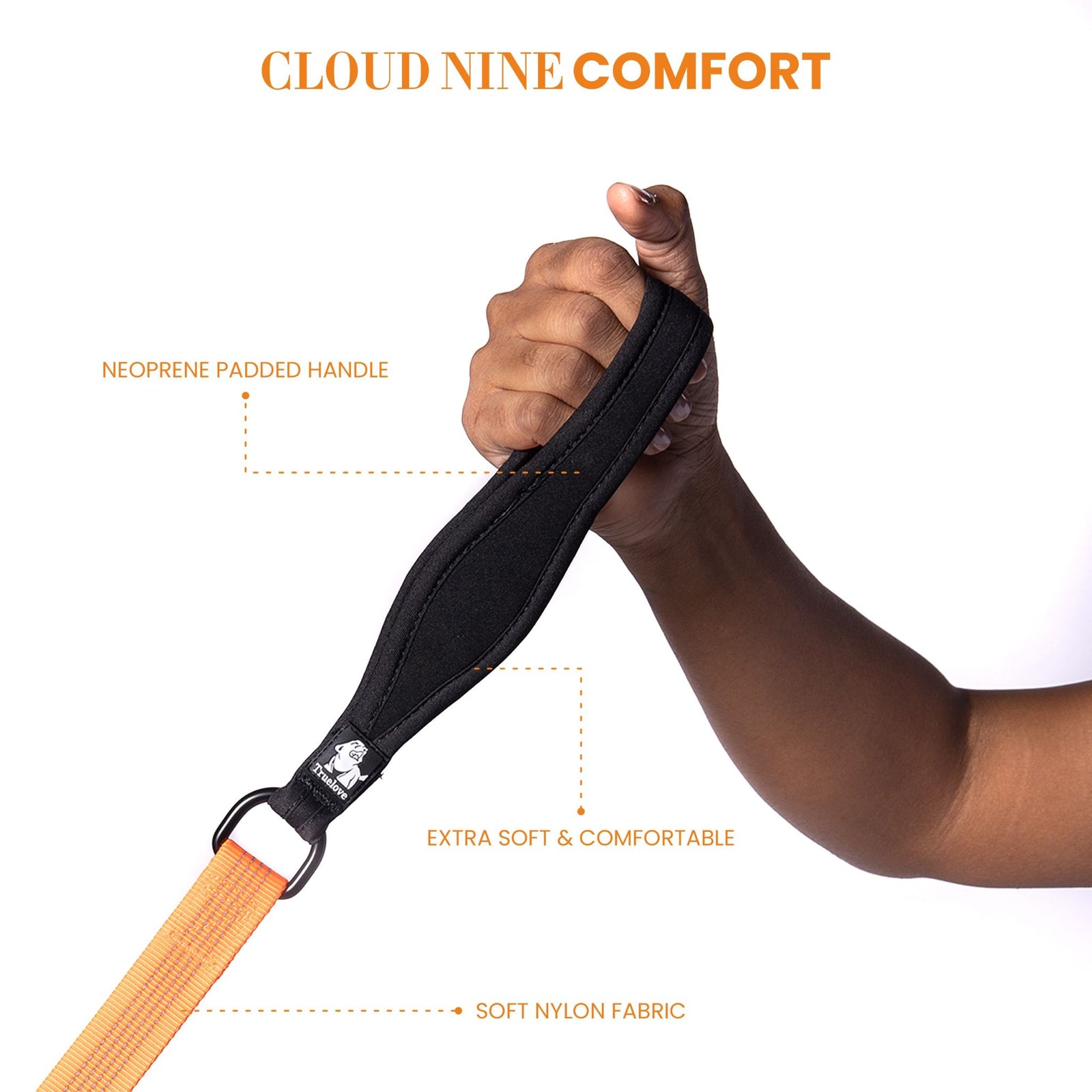 Truelove Nylon Dog Leash: Durable, Reflective & Comfortable- Orange product image 5 - Rufftail Pune
