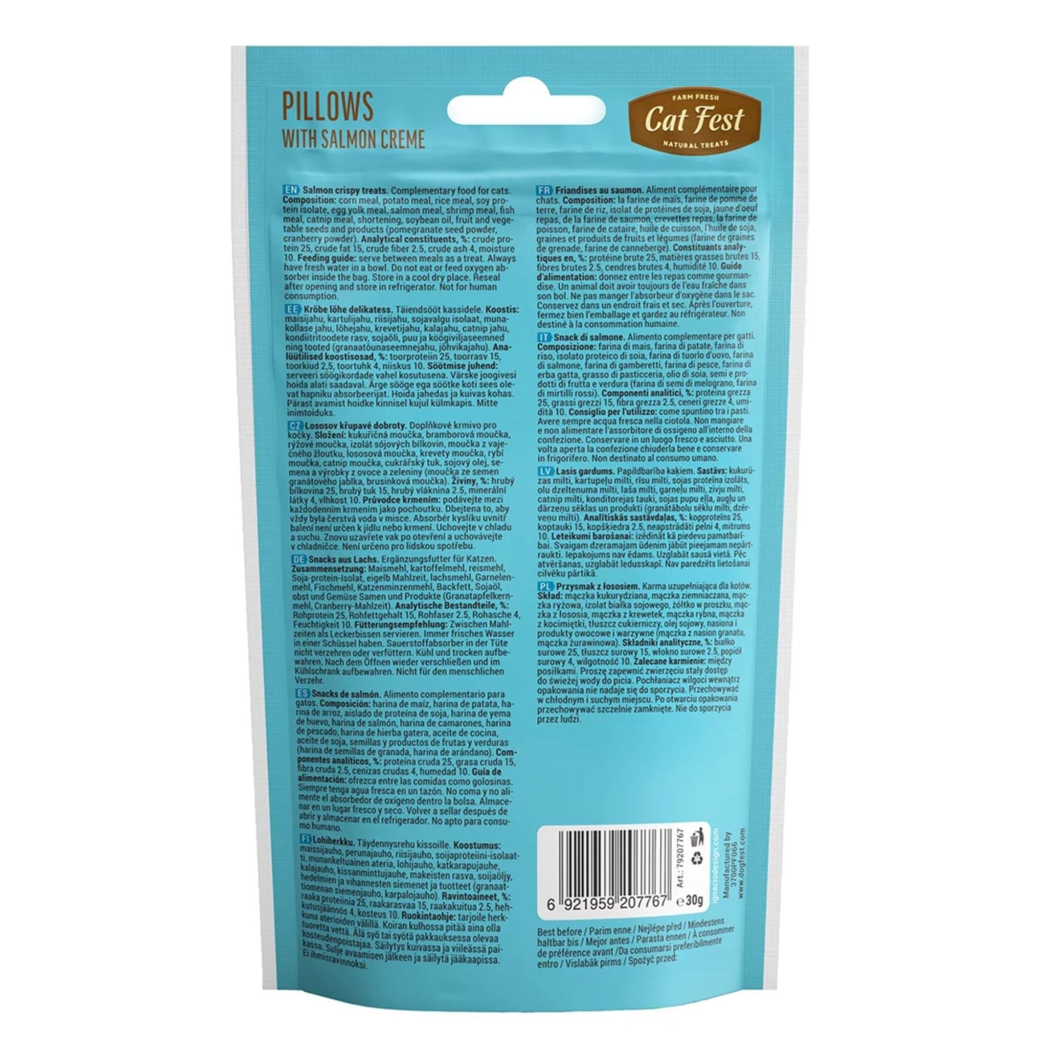 Catfest Pillows with Salmon Cream: Healthy Treats for Cats - Rufftail