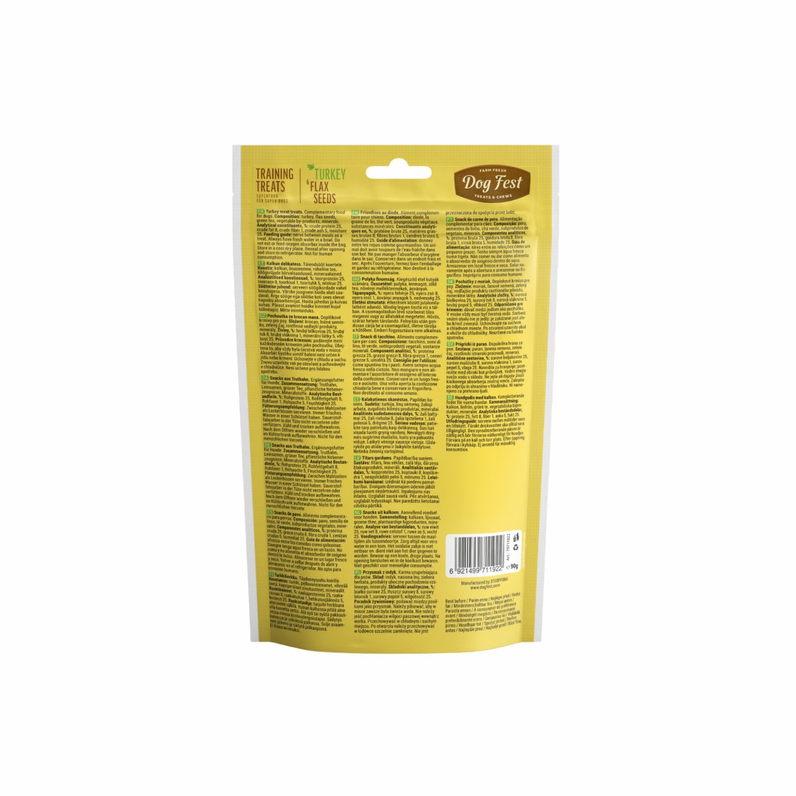 Dogfest Turkey & Flax Seeds - Healthy & Fun Dog Training Treat - Rufftail