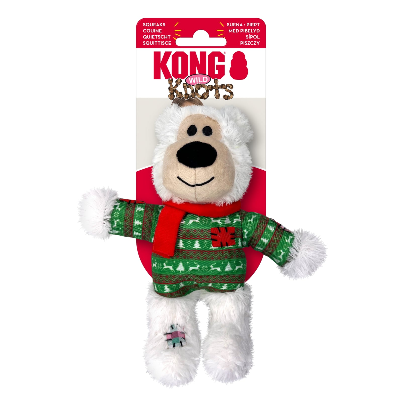 KONG Holiday Wild Knots Bear Dog Toys – Durable & Festive Fun - Rufftail