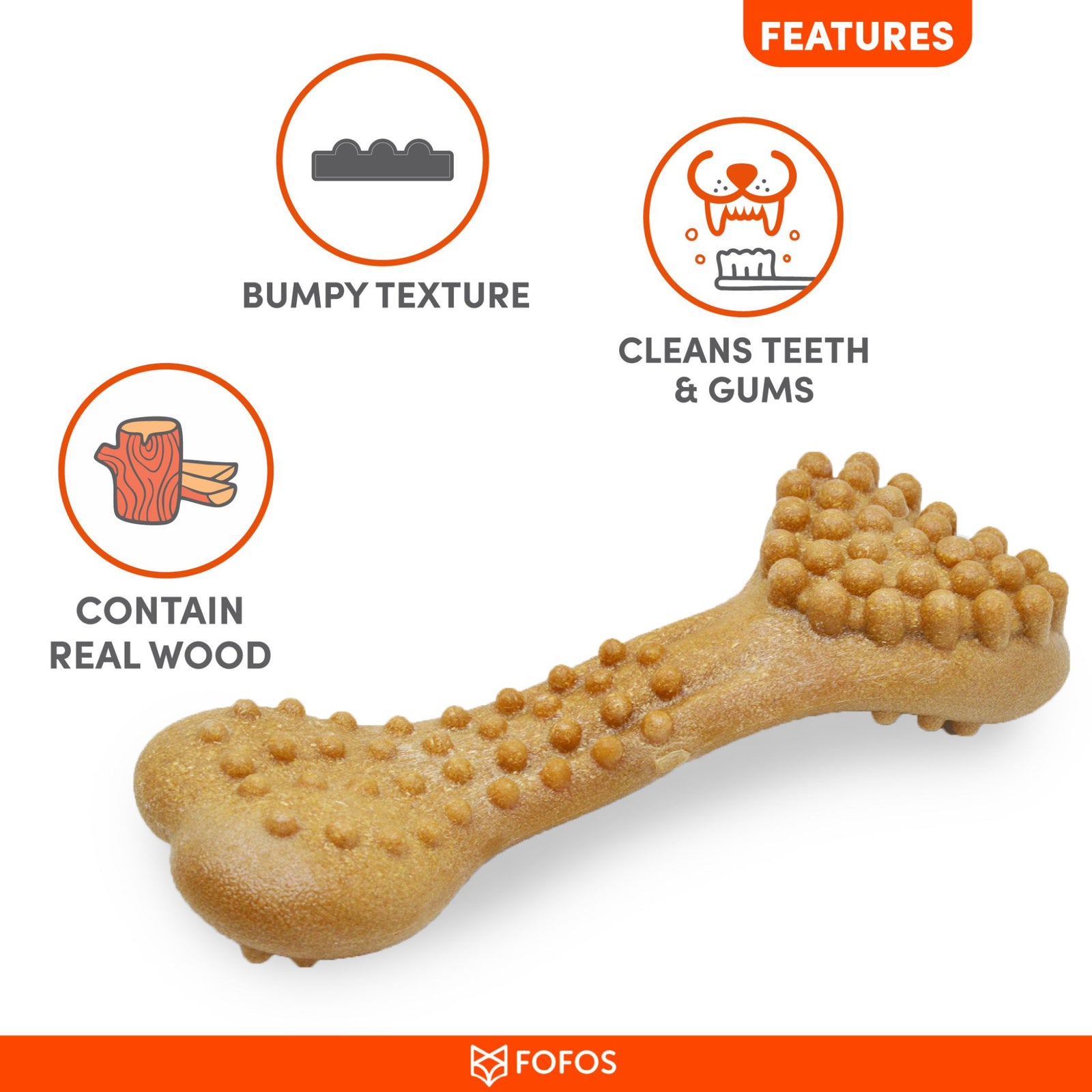 BarkButler x FOFOS Woodplay Brush Bone Durable Dog Chew Toy product image 3 - Rufftail Pune