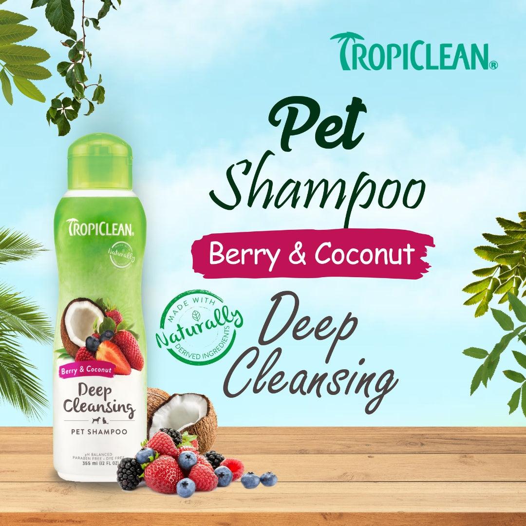 Tropiclean Berry and Coconut Deep Cleansing Shampoo for Pets - 355 ml - Rufftail