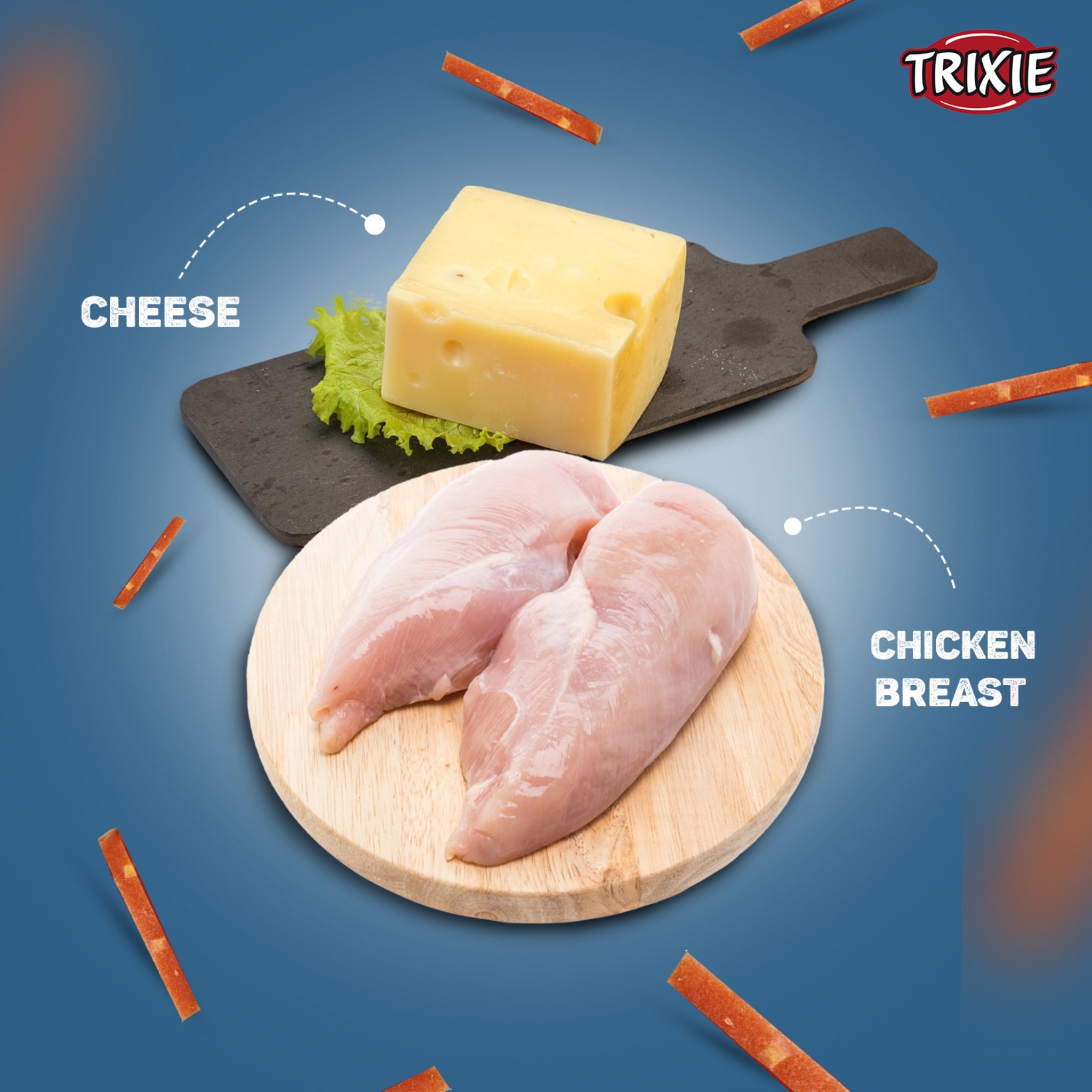 Trixie Dog Treats PREMIO Cheese Chicken Stripes 100g - Rufftail