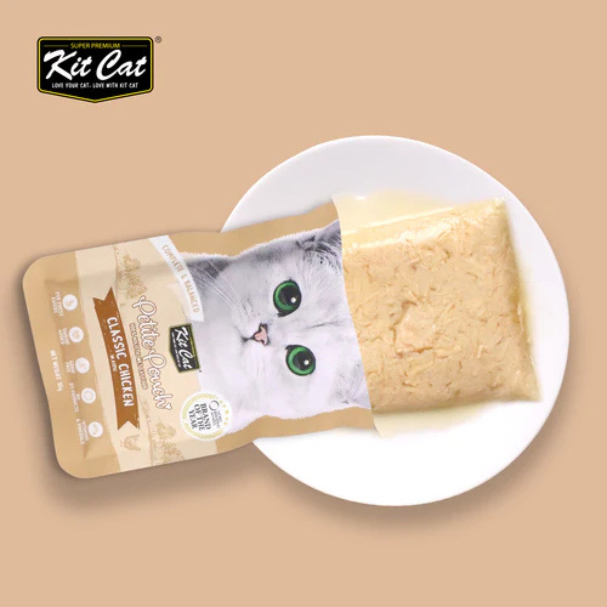 Kit Cat Petite Pouch Classic Chicken in Aspic - Wet Cat Food 70g - Rufftail