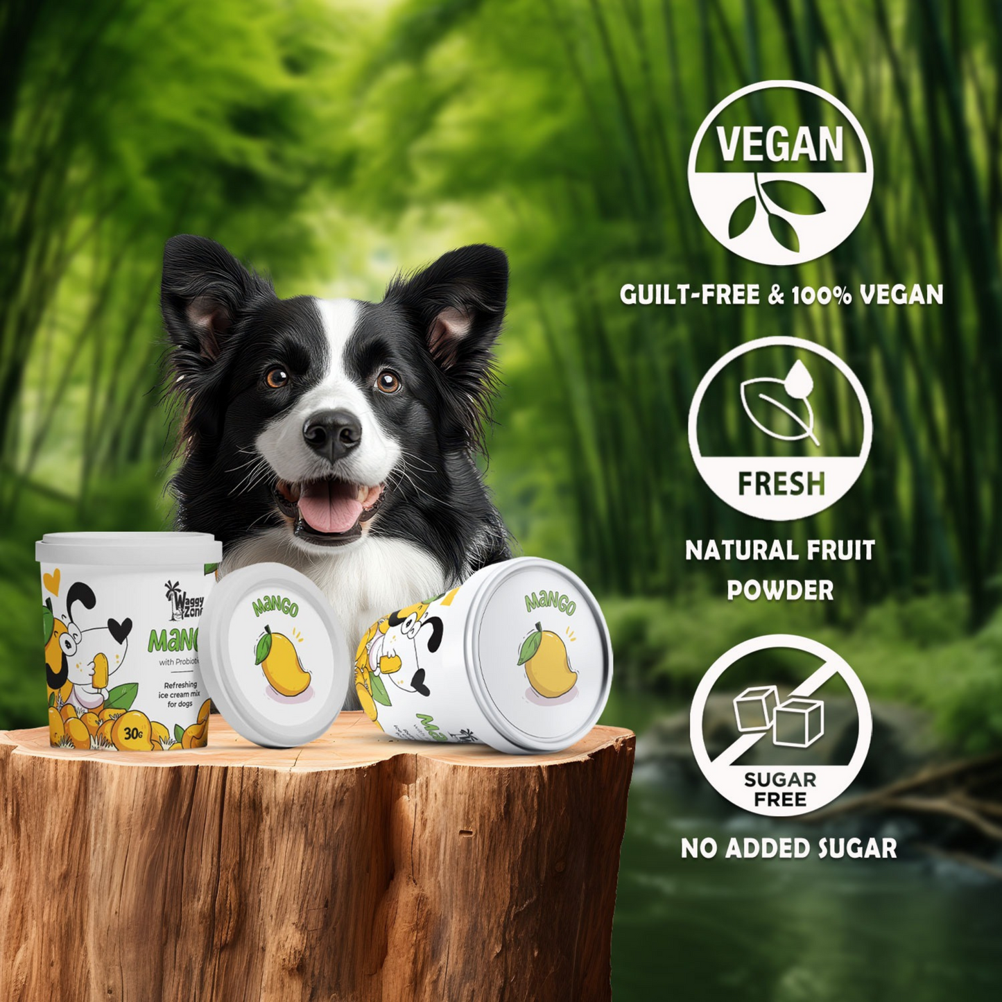 Waggy Zone Natural Dogs Ice Cream - Mango (Pack of 3) - Rufftail