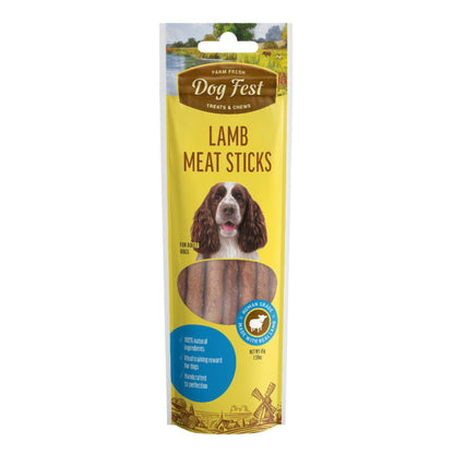 Dogfest Lamb Meat Sticks - High Protein, Natural Dog Meat Treats - Rufftail