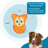 Outward Hound Fox Durablez Invincibles With Squeak Plush Toy For Dog