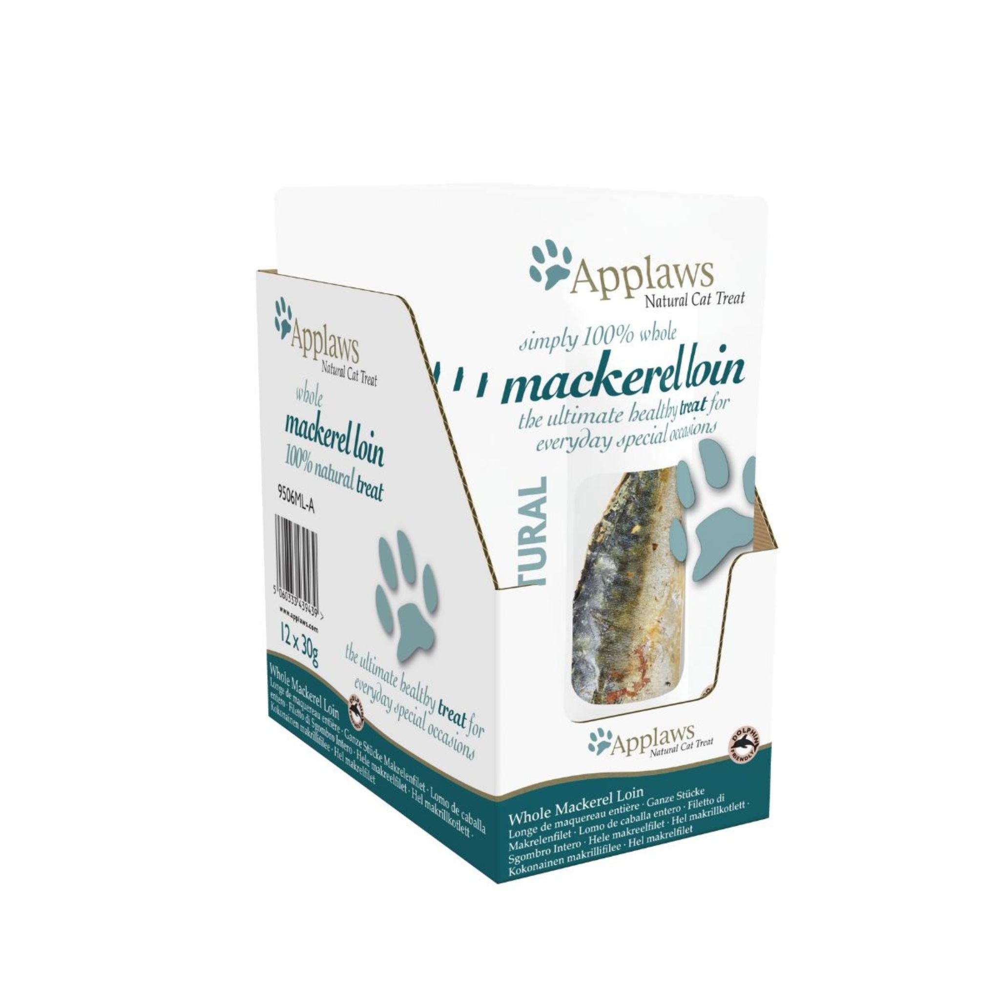 Applaws Premium Cat Wet Complementary Pet Treat Food with Mackerel Loin 30g (Pack of 12) - Rufftail