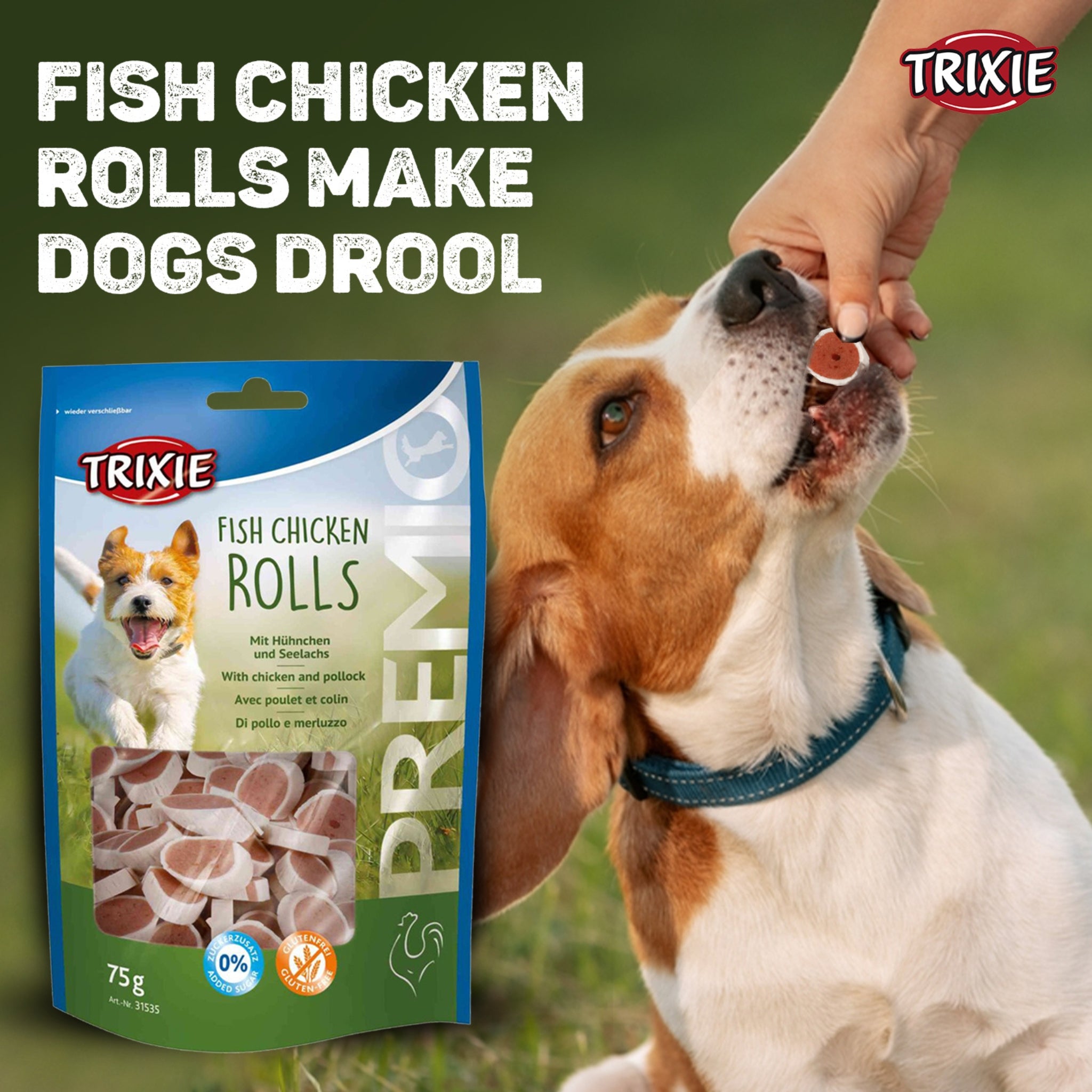 Trixie Dog Treats PREMIO Fish Chicken Rolls 75g - Rufftail