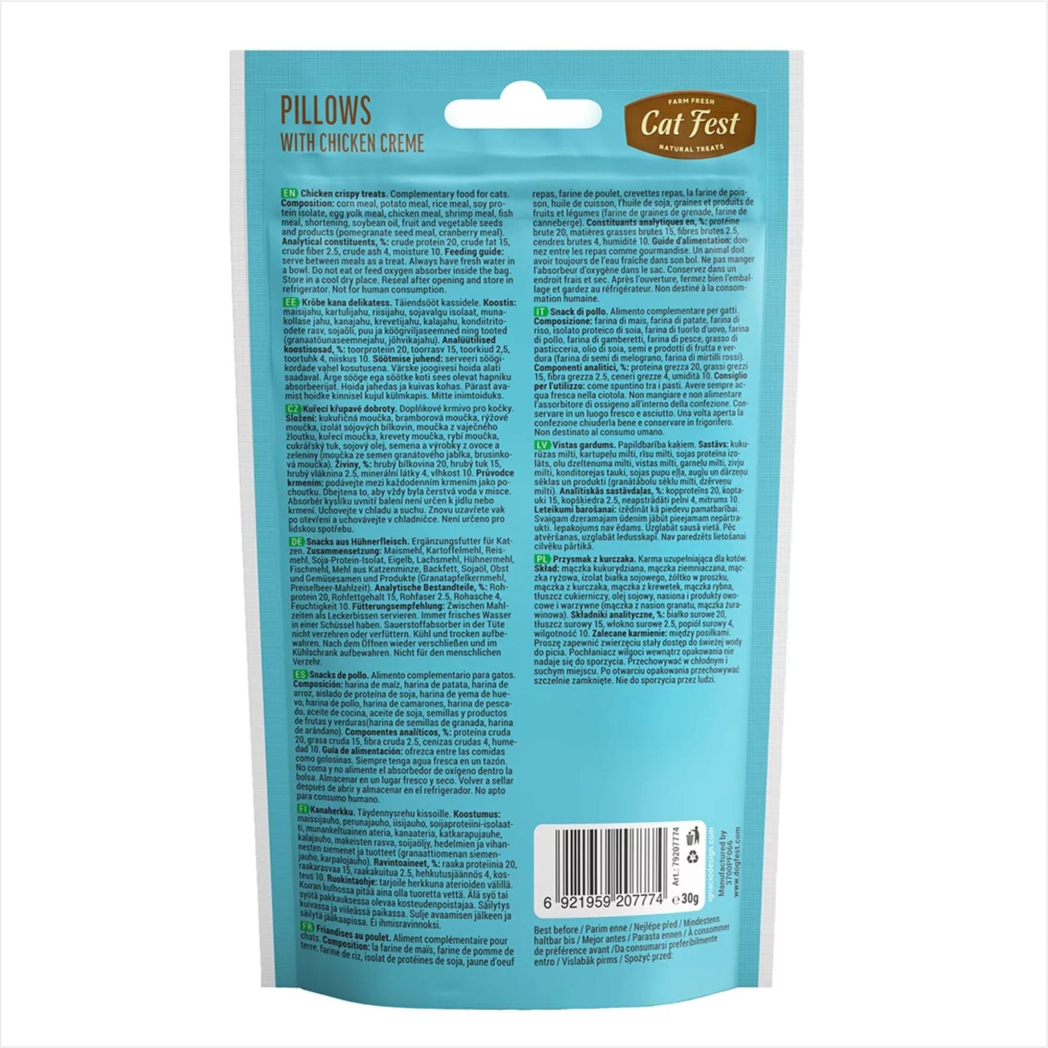 Catfest Pillows with Chicken Cream for Cats – Healthy Cat Treat - Rufftail