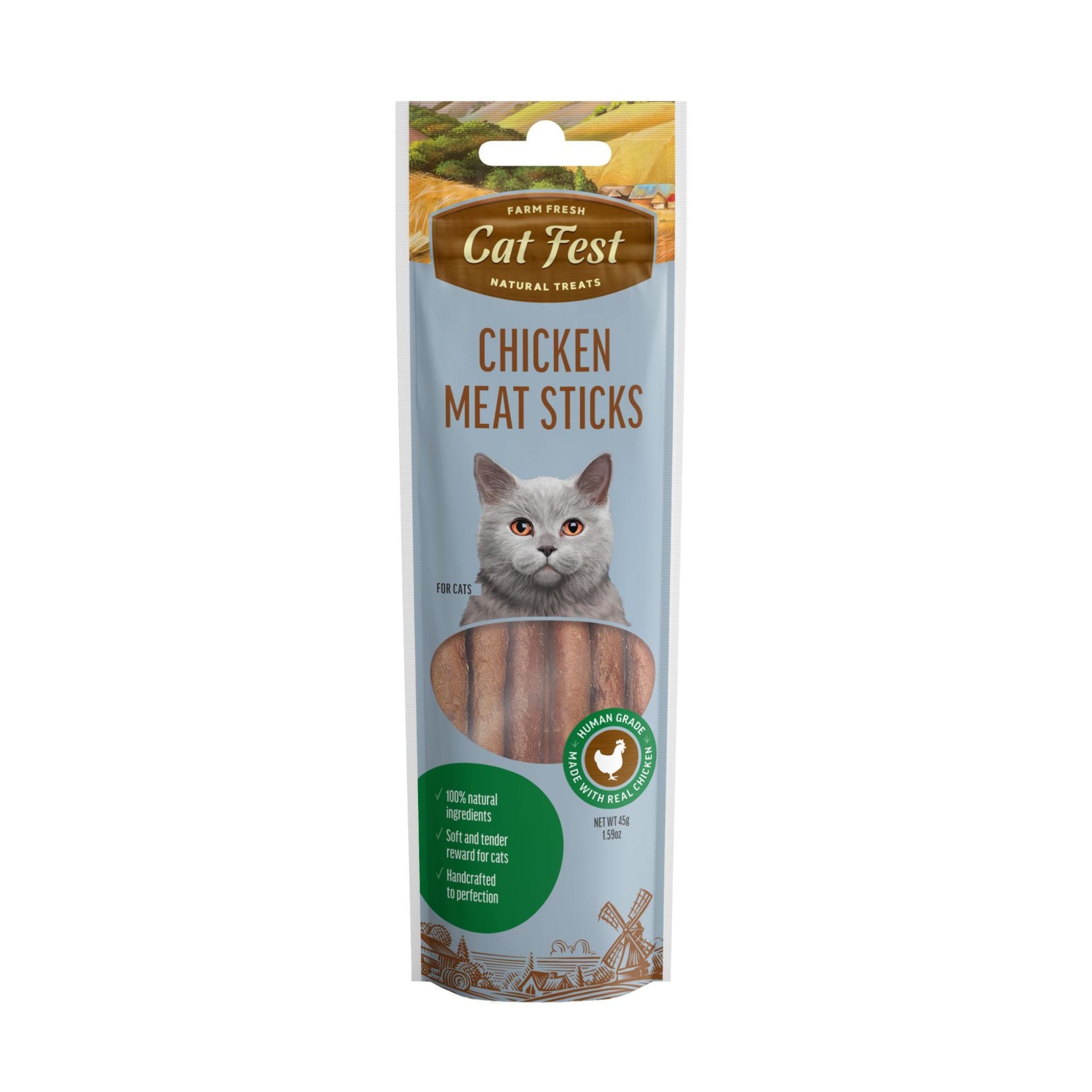 PcsCatFest Meat Sticks Chicken Natural Cat Treat -All Cat Breeds