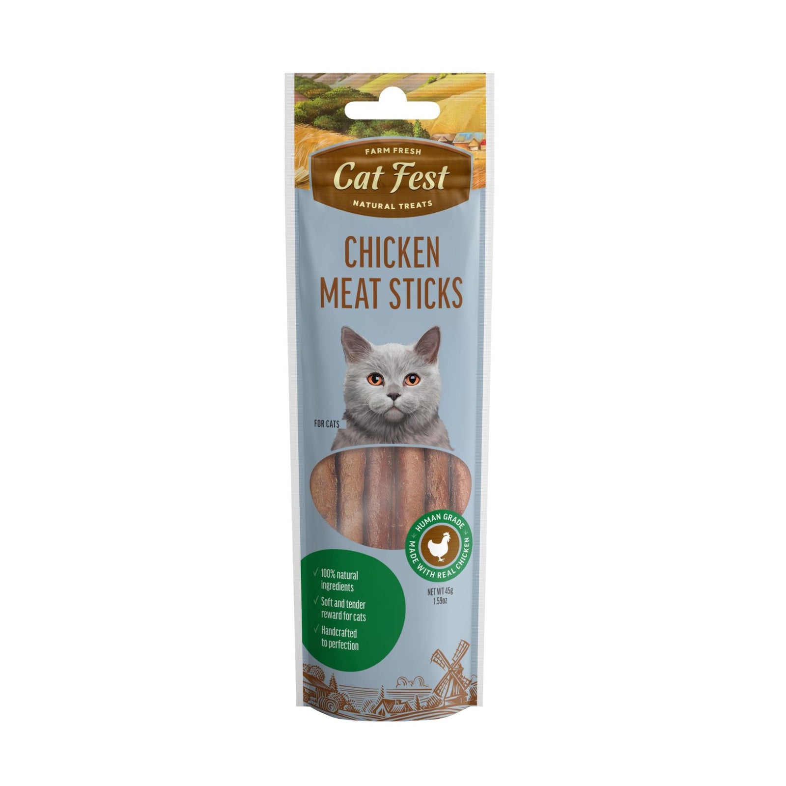 CatFest Meat Sticks Chicken Natural Cat Treat -All Cat Breeds - Rufftail