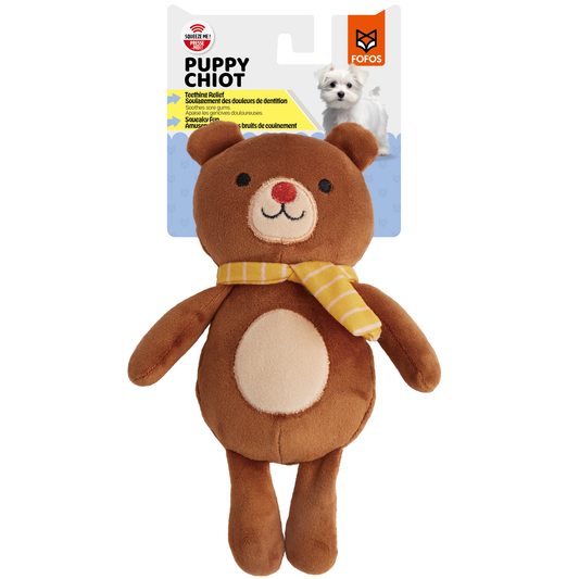 Barkbutler x FOFOS Fluffy Puppy Toy Bear- BROWN