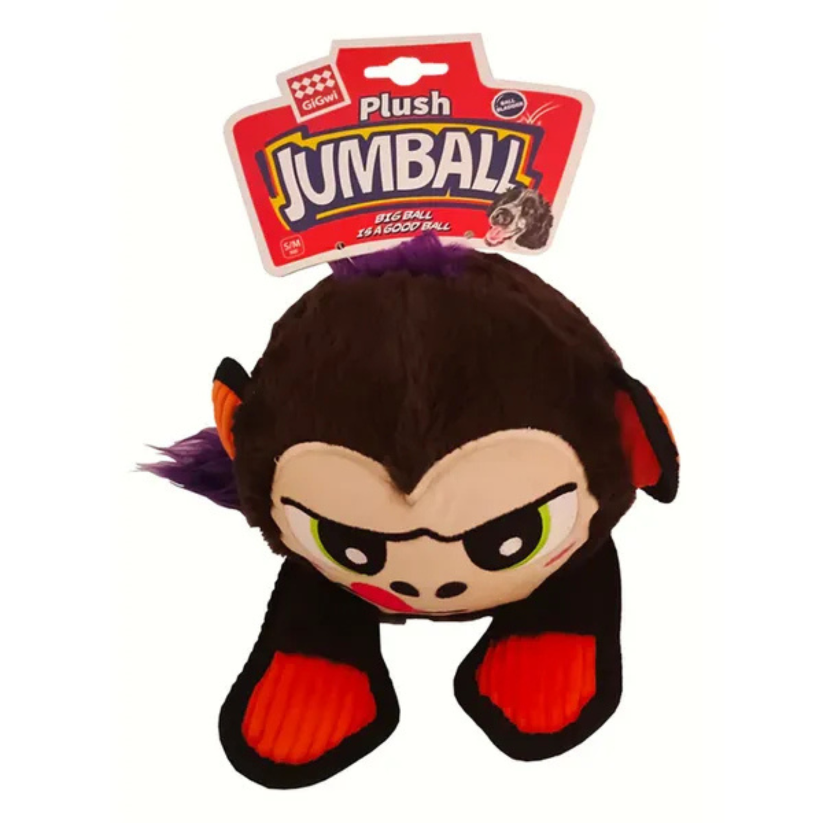 GiGwi Plush JUMBALL Monkey Toy for Dogs (Brown) - Rufftail