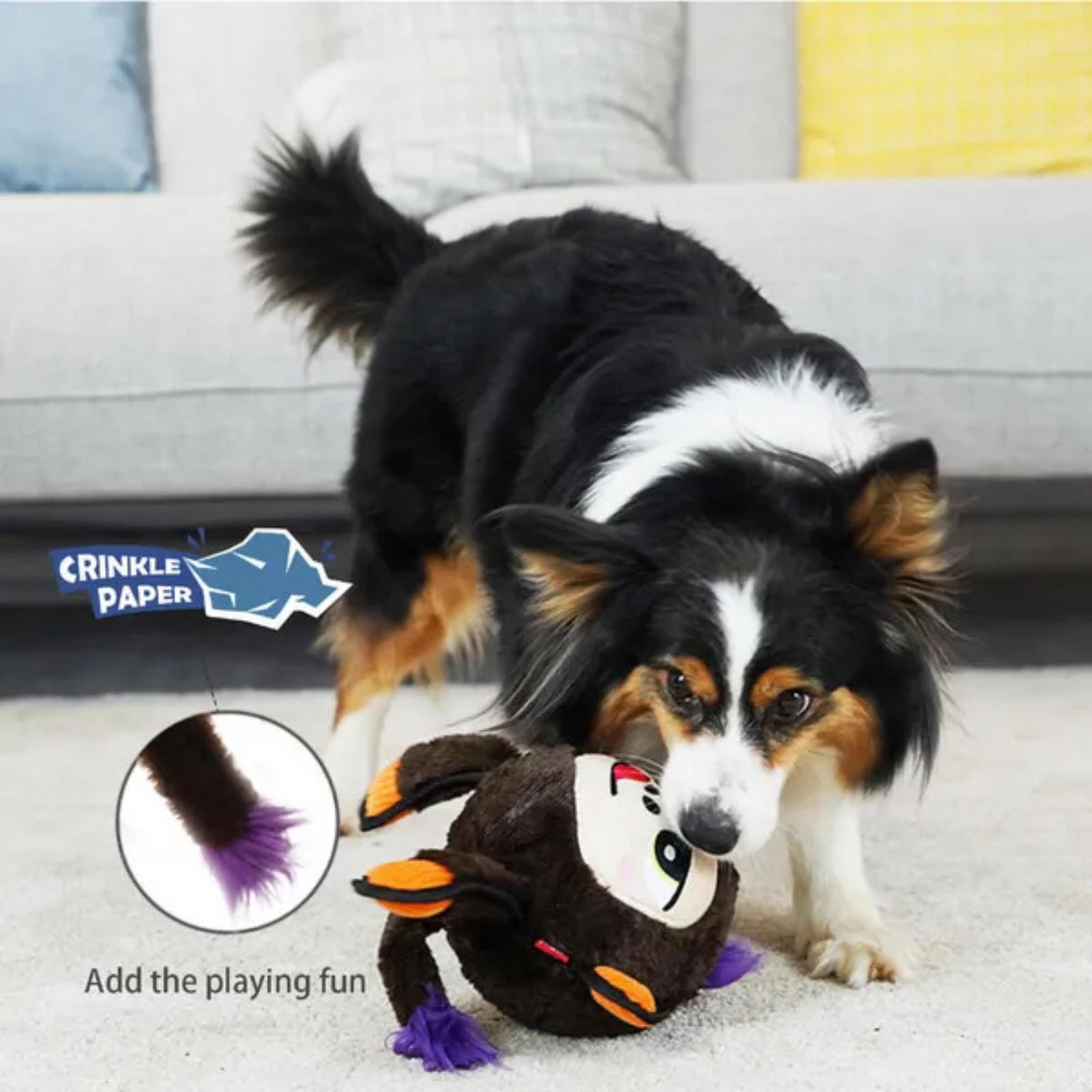 GiGwi Plush JUMBALL Monkey Toy for Dogs (Brown) - Rufftail