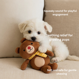 Barkbutler x FOFOS Fluffy Puppy Toy Bear- BROWN - Rufftail
