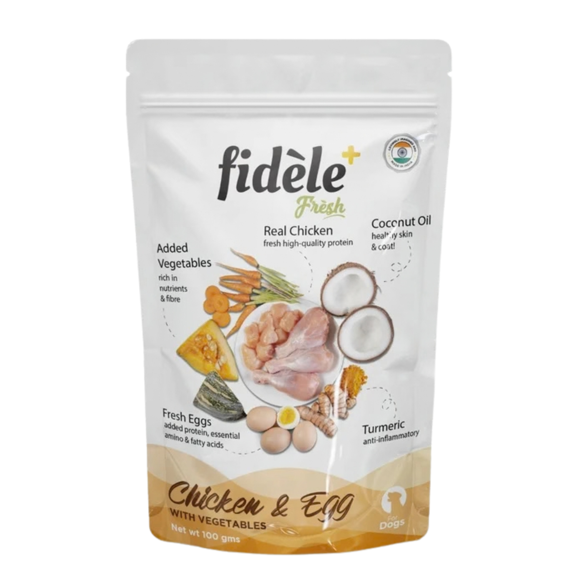Fidele+ Fresh Chicken & Egg With Vegetables Pouch (12x100g)