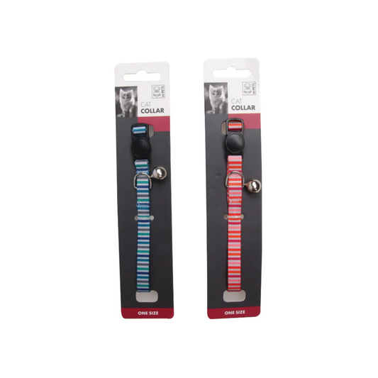 M-PETS Classic Cat Collars LINES Cat Collar Assorted (Pink/Blue)