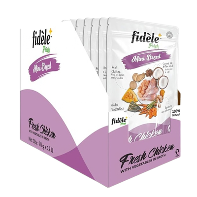 Fidele+ Fresh Chicken Wet Dog Food for Mini Breeds (12x70 g)