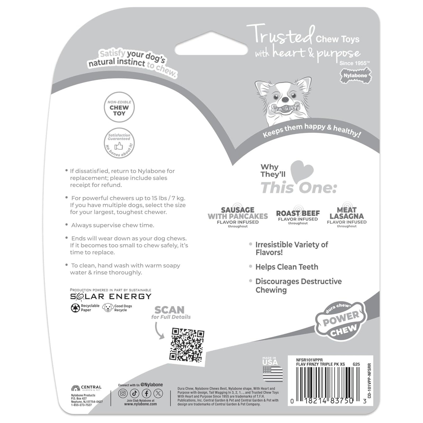 Nylabone Power Chew Flavours Frenzy Bone Triple (Pack of 3) product image 7 - Rufftail Pune