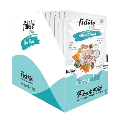 Fidele+ Fresh Fish Wet Dog Food for Mini Breeds (12x70 g)