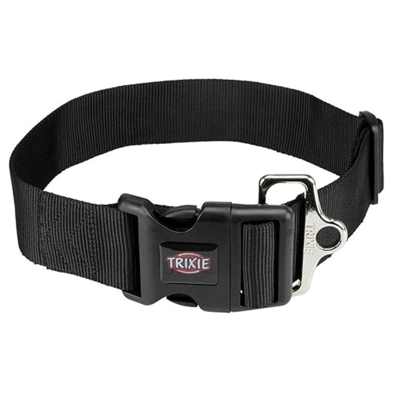 TRIXIE Dog Nylon Extra Wide Premium Collar M-L Black - Rufftail Pune