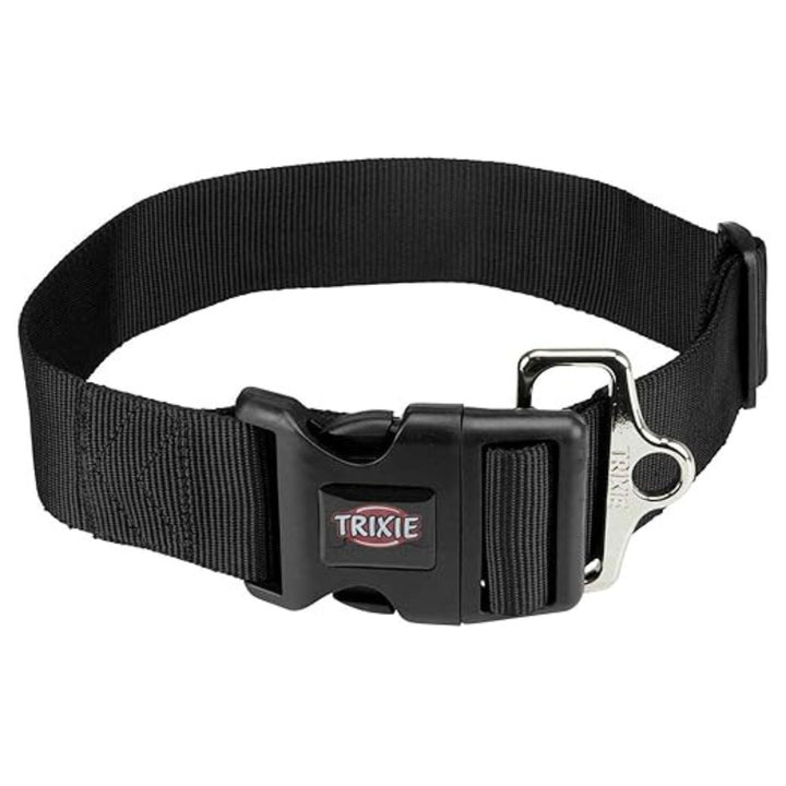 TRIXIE Dog Nylon Extra Wide Premium Collar M-L Black - Rufftail Pune