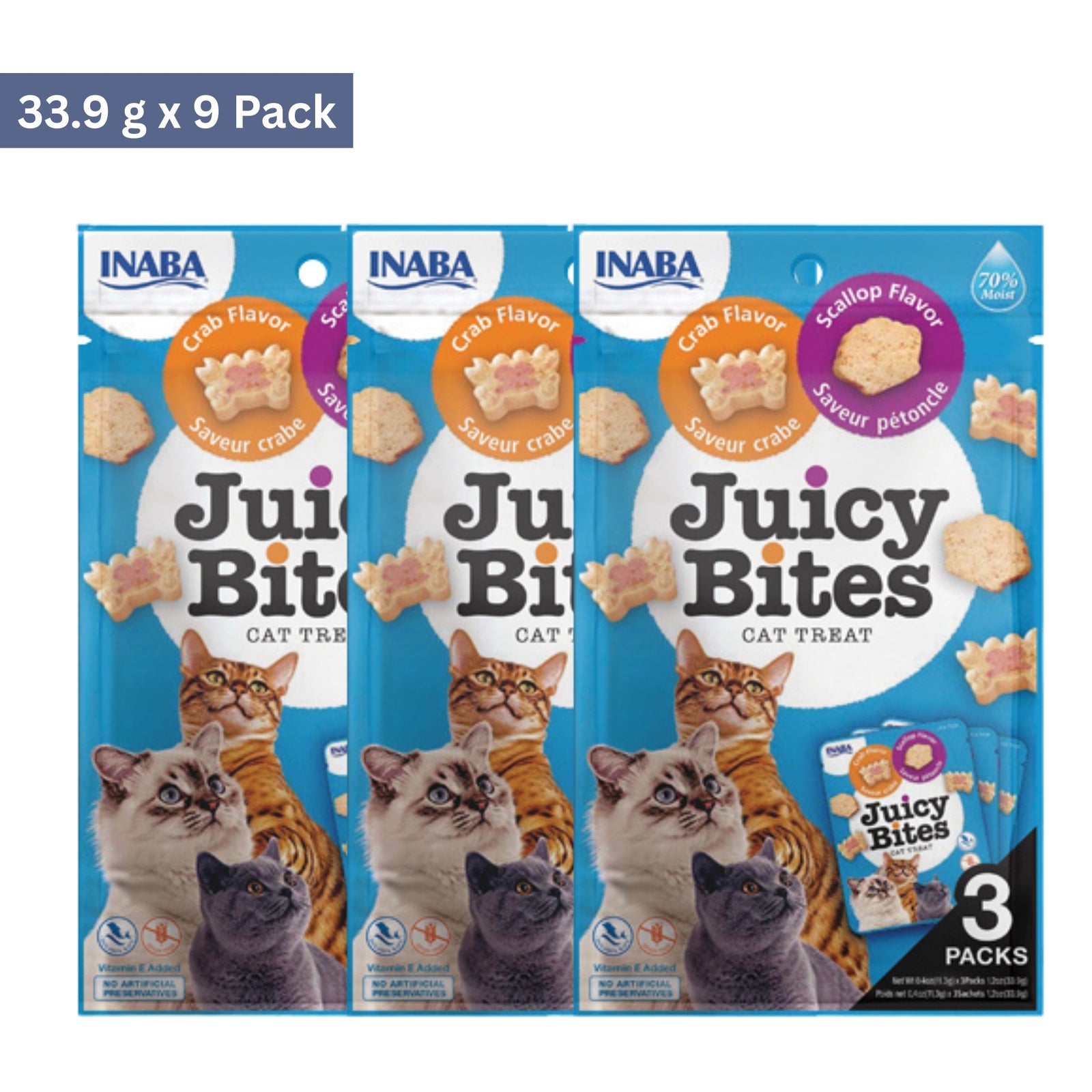 Inaba Juicy Bites Crab & Scallop Flavors Cat Treat (33.9 g) product image 2 - Rufftail Pune