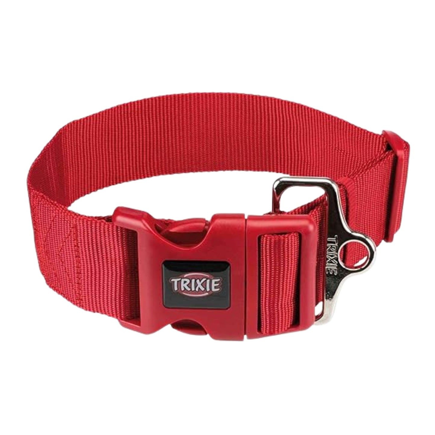 TRIXIE Dog Nylon Extra Wide Premium Collar M-L Red