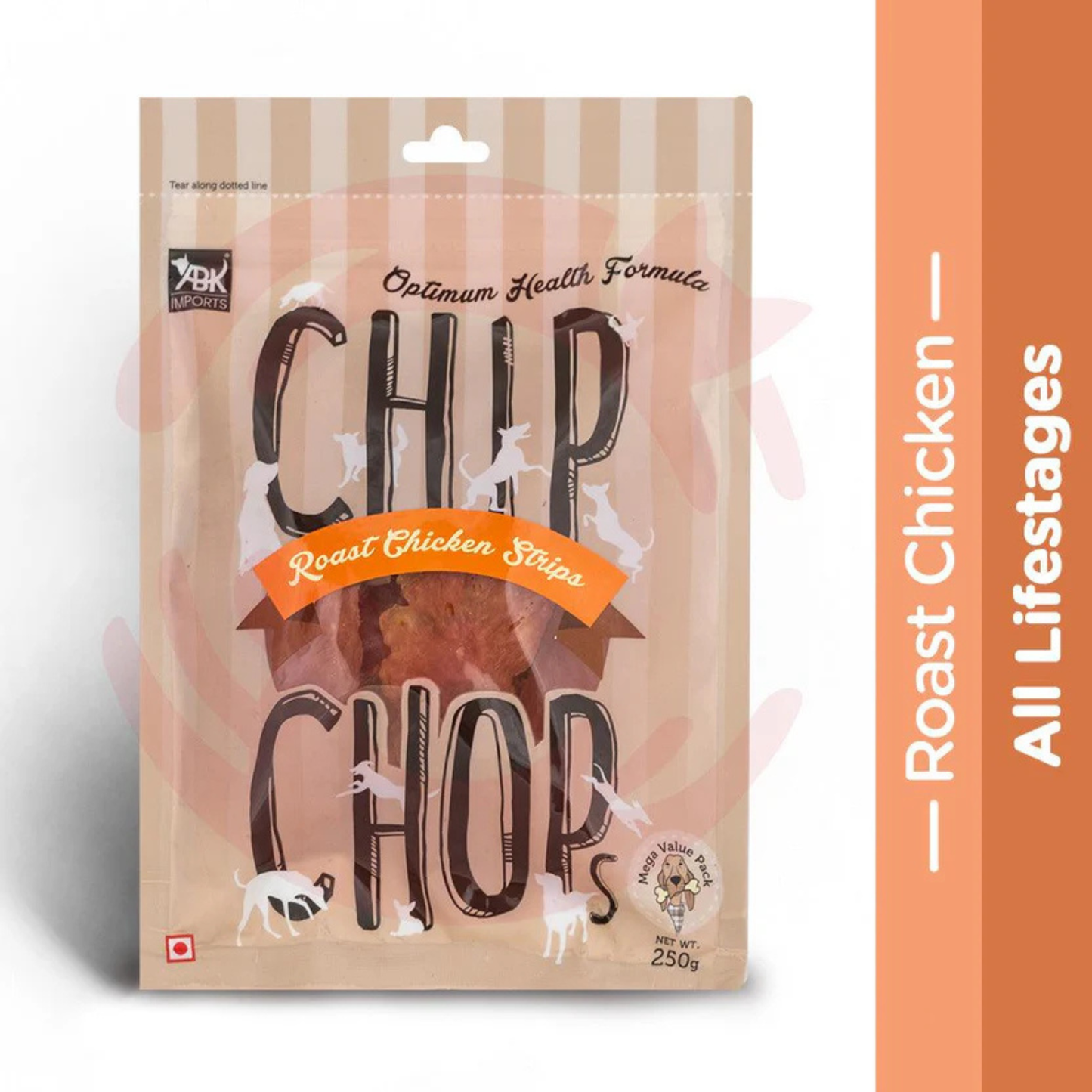Chip Chops Roast Chicken Strips Treats - 70g