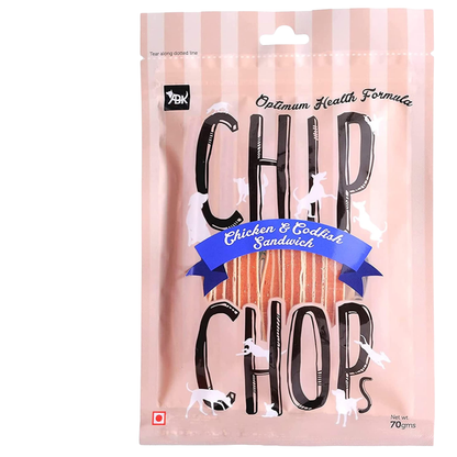 Chip Chops Chicken & Codfish Rolls Treats - 70g