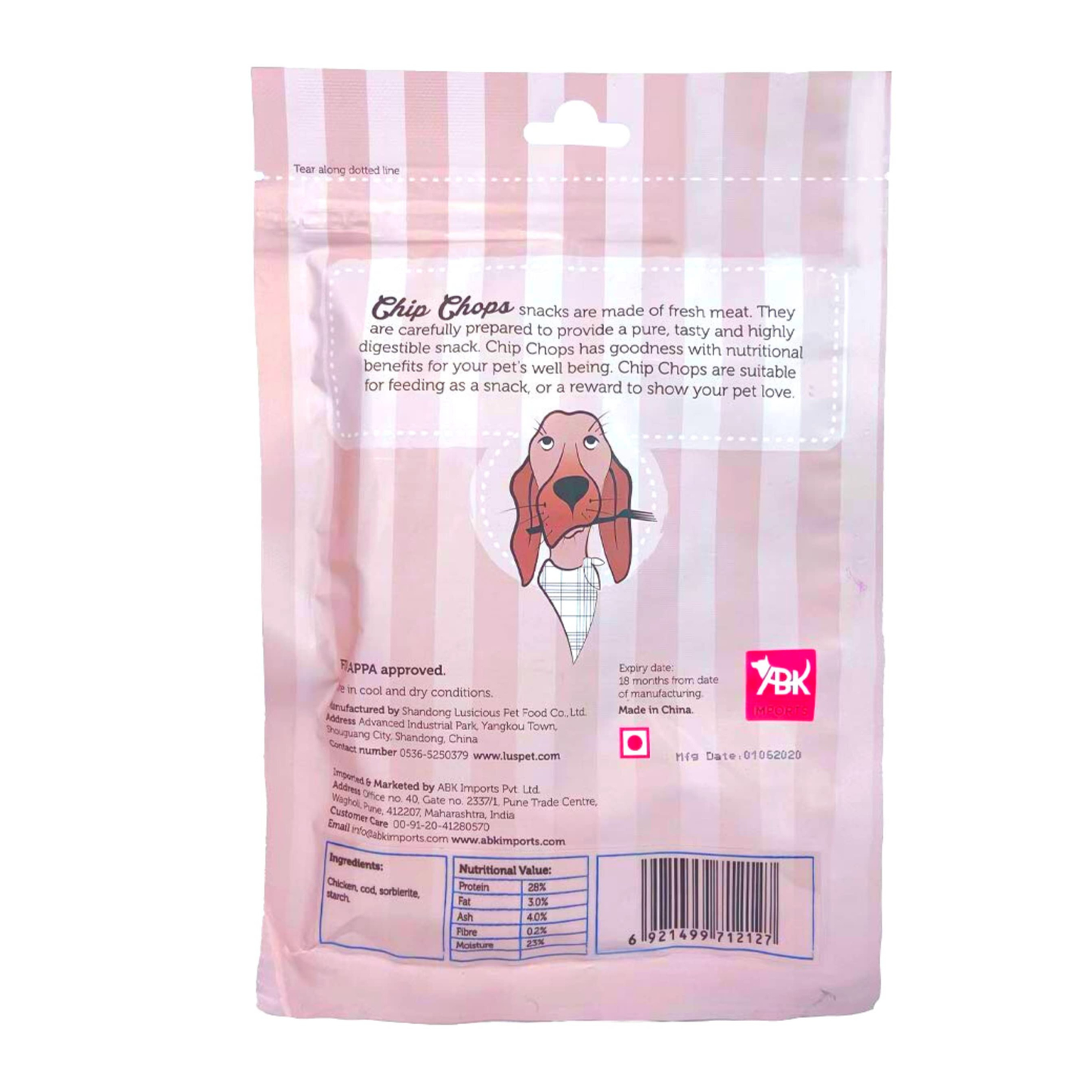 Chip Chops Chicken & Codfish Rolls Treats - 70g