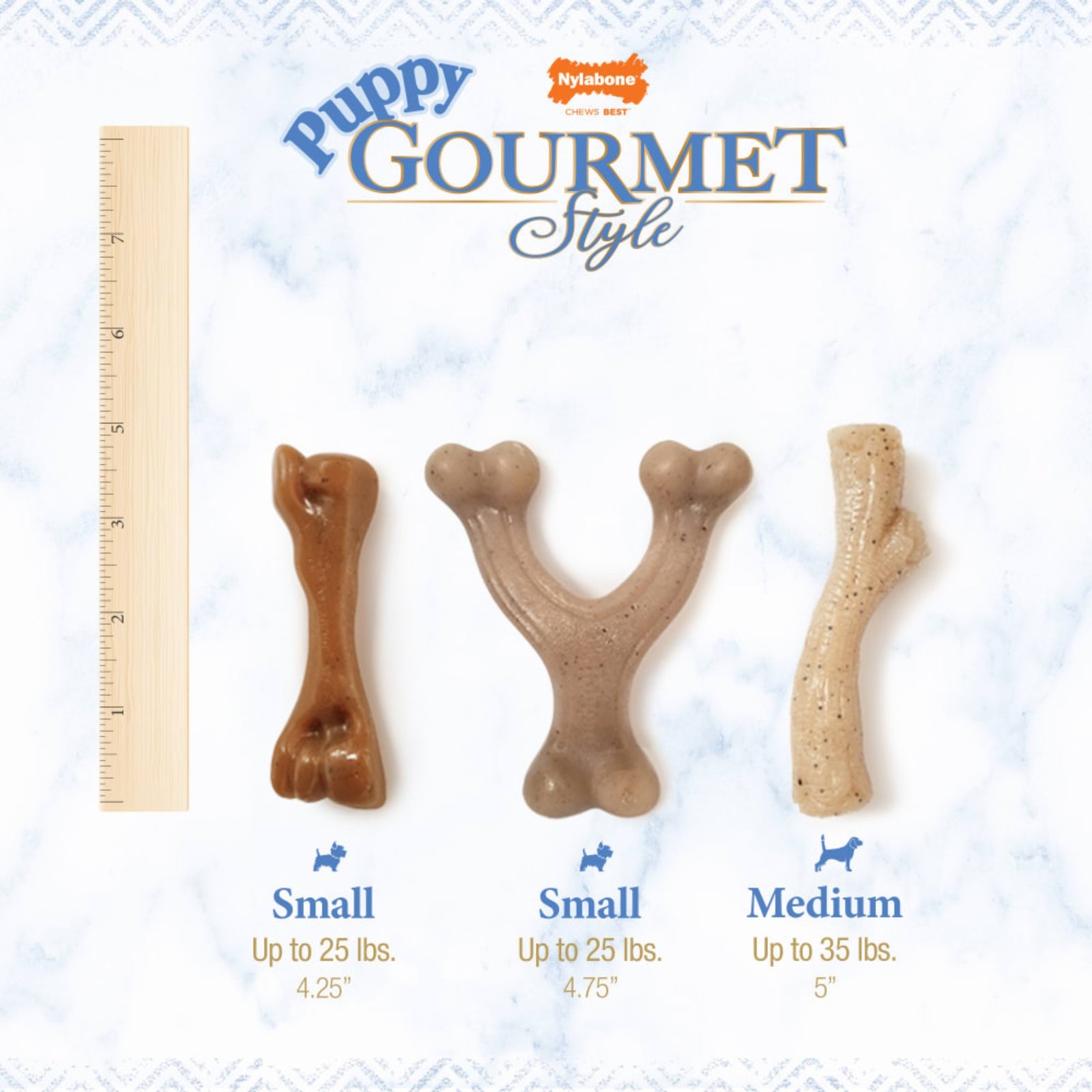 Nylabone Strong Chew Gourmet Style Femur Puppy Chew Toy- Small - Rufftail