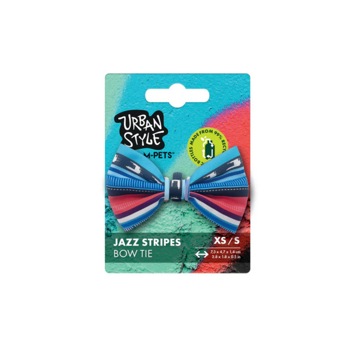 M-Pets URBAN STYLE Jazz Stripes Bow Tie Assorted - Rufftail Pune