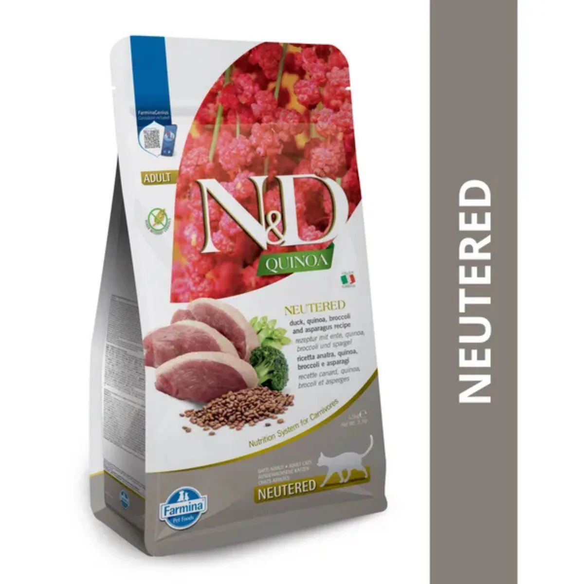 Farmina N&D Quinoa Neutered Adult Cat Dry Food with Free Matisse Lamb Can (85gx1)