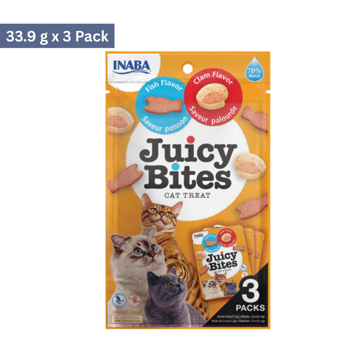 Inaba Juicy Bites Fish & Clam Flavor Cat Treat (33.9 g) - Rufftail Pune