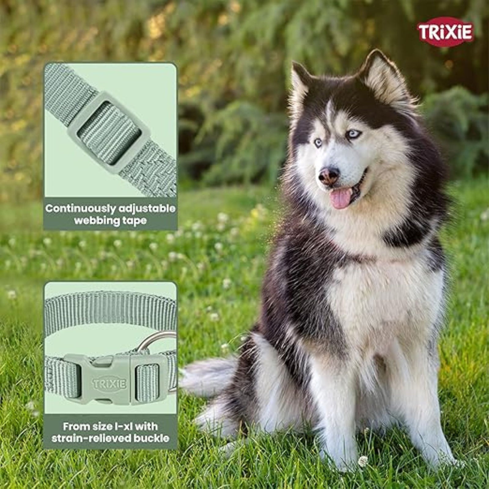 Trixie Premium Dog Collar Sage S-M product image 2 - Rufftail Pune
