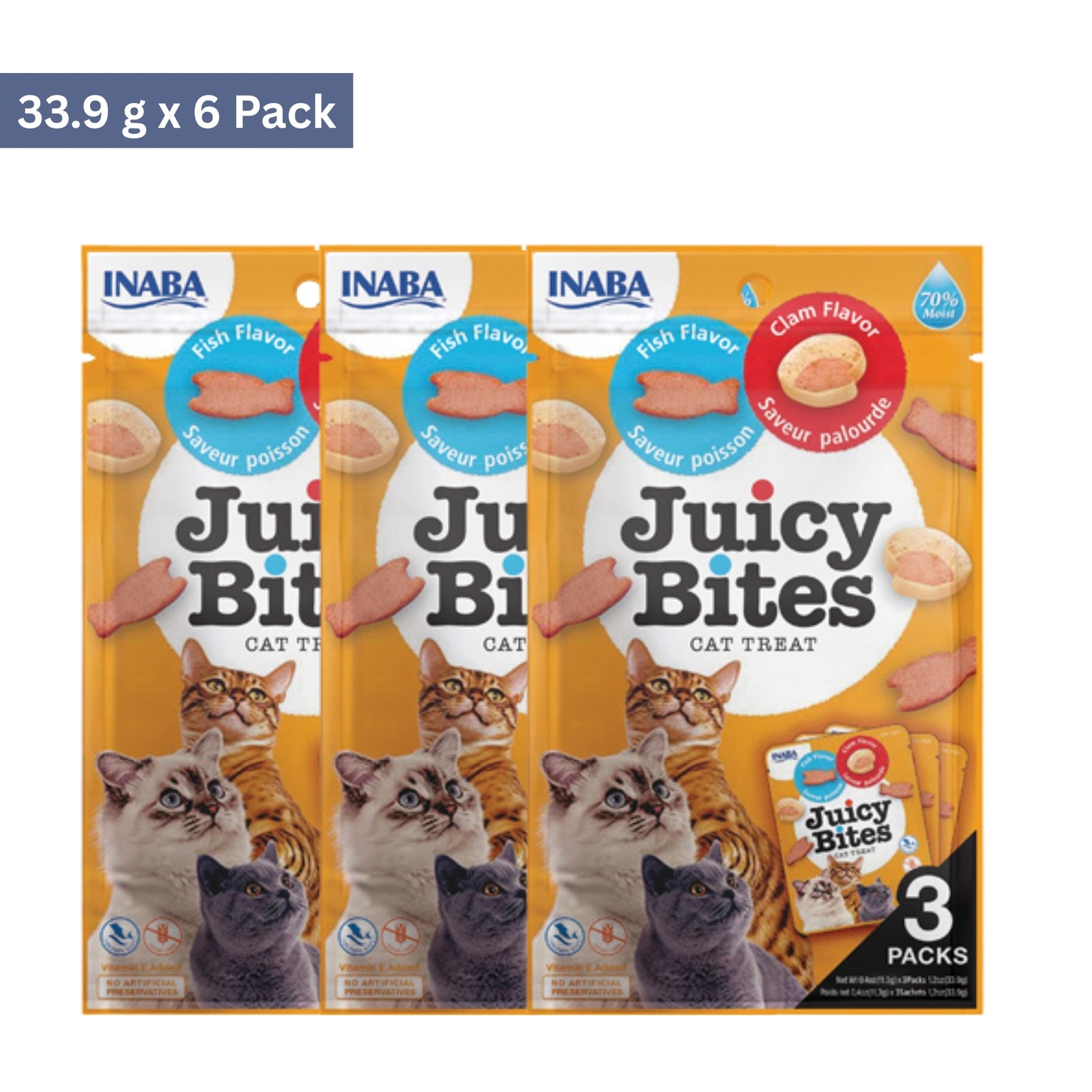 Inaba Juicy Bites Fish & Clam Flavor Cat Treat (33.9 g) product image 2 - Rufftail Pune