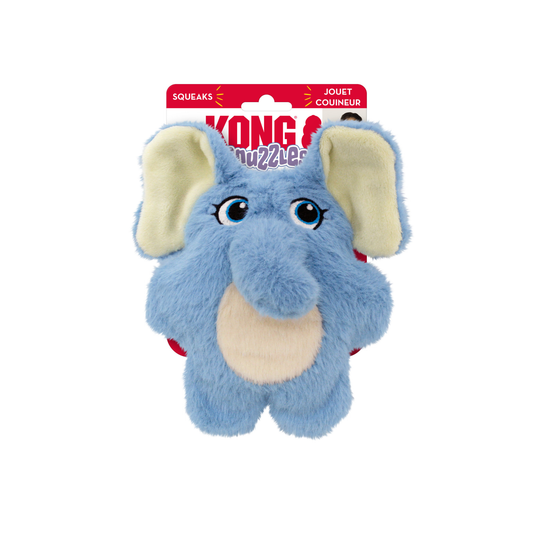 KONG Snuzzles Kiddos Elephant Dog Toy - Soft & Squeaky - Rufftail