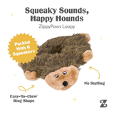 ZippyPaws Loopy Hedgehog Squeaky Dog Toy product image 3 - Rufftail Pune