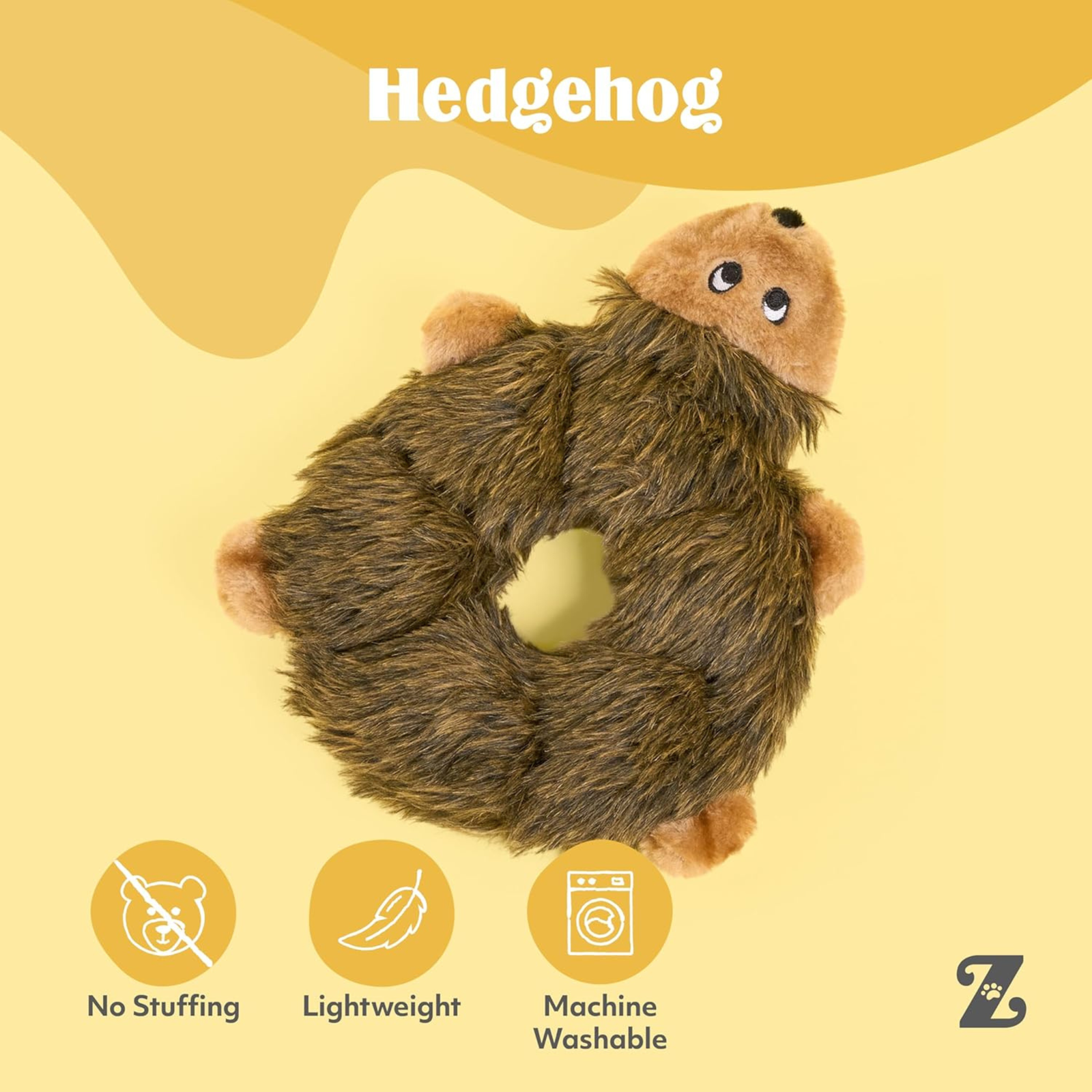 ZippyPaws Loopy Hedgehog Squeaky Dog Toy product image 4 - Rufftail Pune