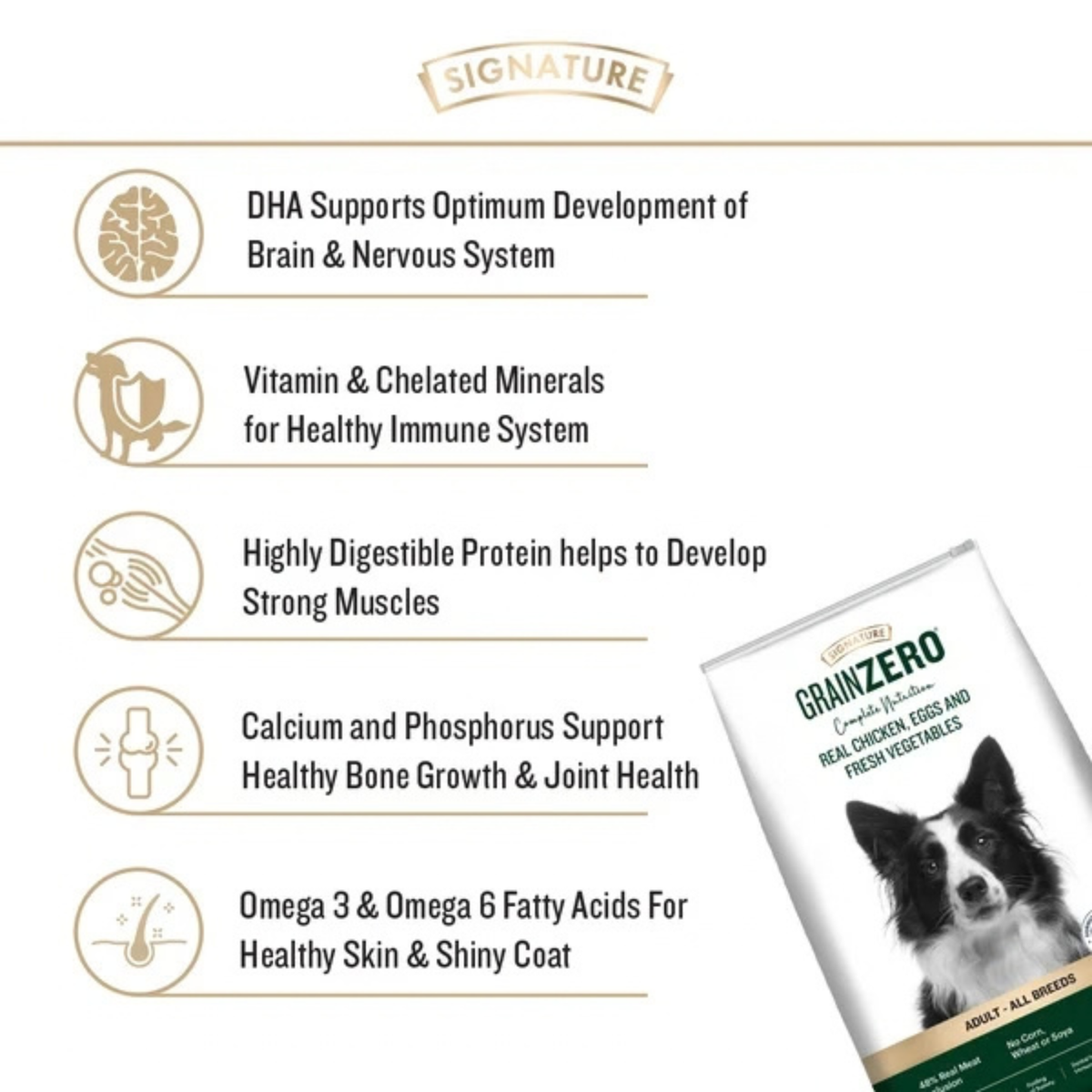 Signature Grain Zero Real Chicken, Egg and Vegetables Adult Dog Dry Food